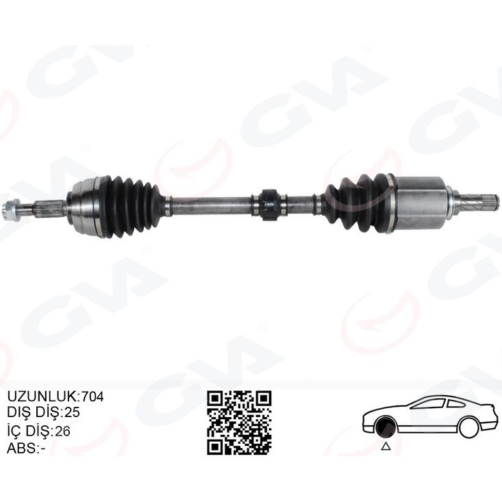 GVA KOMPLE AKS SOL DUSTER 10- 1.5DCI 1.6 16V 704MM (391015061R)