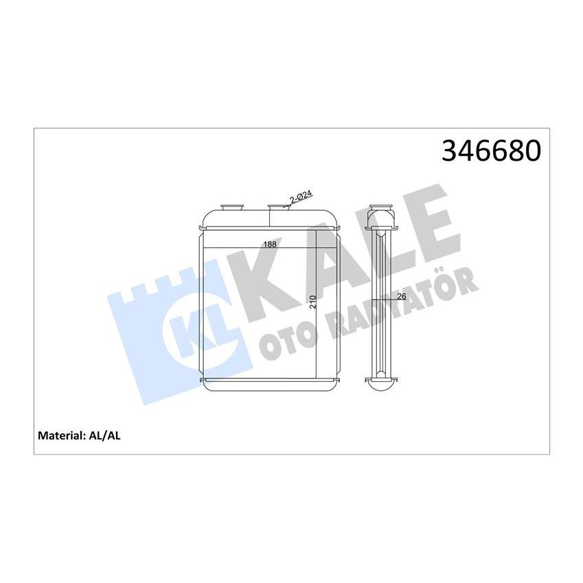 KALE RADYATOR KALORİFER RADYATÖRÜ BRAZİNG ASTRA F-ASTRA G-ASTRA H YÜZÜKLÜ MEK OTOM 208X183X26 (1618134)