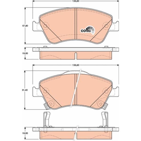 TRW ÖN FREN BALATA TOYOTA AURIS. COROLLA 1.4L 1NDTV NDE150 D-4D DIZEL 07- (0446502210)