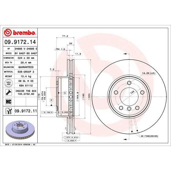 BREMBO FREN DİSKİ ÖN E60/E61/E63/E64 (34116864906)