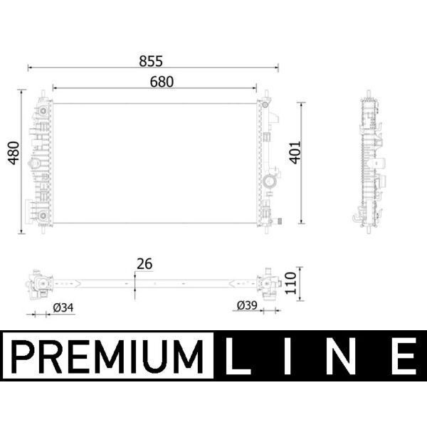 MAHLE SU RADYATÖRÜ OPEL INSIGNIA A 09 17 OTOMATİK 1.6 CDTI - 2.0 CDTI B16DTH-DTJ-B20DTH (1300374)
