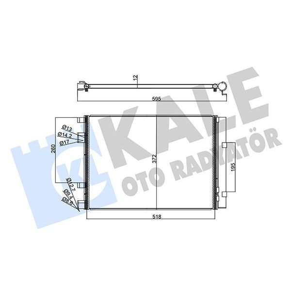 KALE RADYATOR KONDENSER HYUNDAI ACCENTBLUE 1.6 CRDI 11-I20-KIA RIO III AL/AL (976061R300)