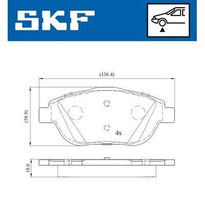 SKF ÖN FREN BALATASI CORSA F 19 CROSSLAND 17 MOKKA 20 C3 II-III-AIRCROSS 09 C4 14 208 19 2008 19 DS3 15 15 İNÇ 283MM (9866880680)