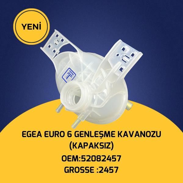 GROSSE RADYATÖR EK SU DEPOSU GENLEŞME KAVANOZU KAPAKSIZ ÜSTDEN ÇİFT ÇIKIŞ EGEA 1.3 1.6MJET EURO 6 (52082457)