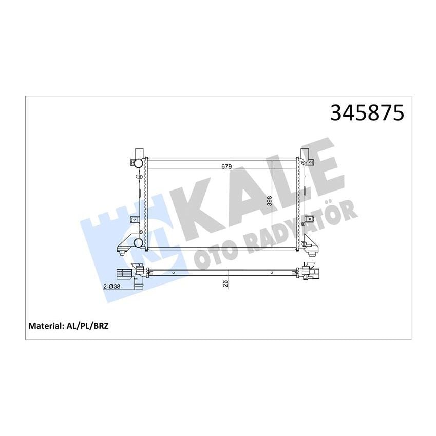 KALE RADYATOR RADYATÖR LT28-35-LT28-46 2.5TDI-2.8TDI AC KLİMASIZ MEK 679X399X26 AL/PL/BRZ (2D0121253)