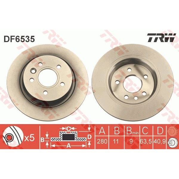 TRW ARKA FREN AYNASI VOLVO V40 D2 D3 D4 T2 T3 T4 T5 HATCHBACK 12 > 280X5DL 986479691- (31341645)