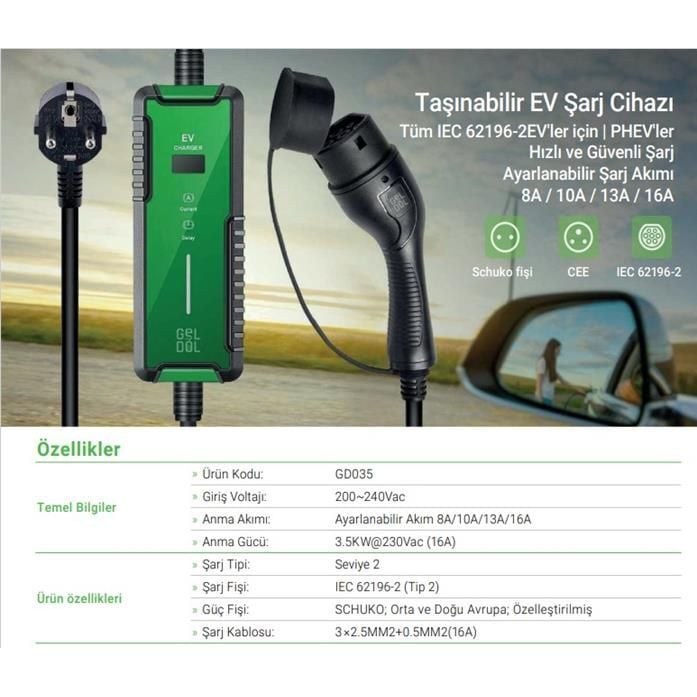 AUTEL 3.5 KW TAŞINABİLİR ŞARJ CİHAZI