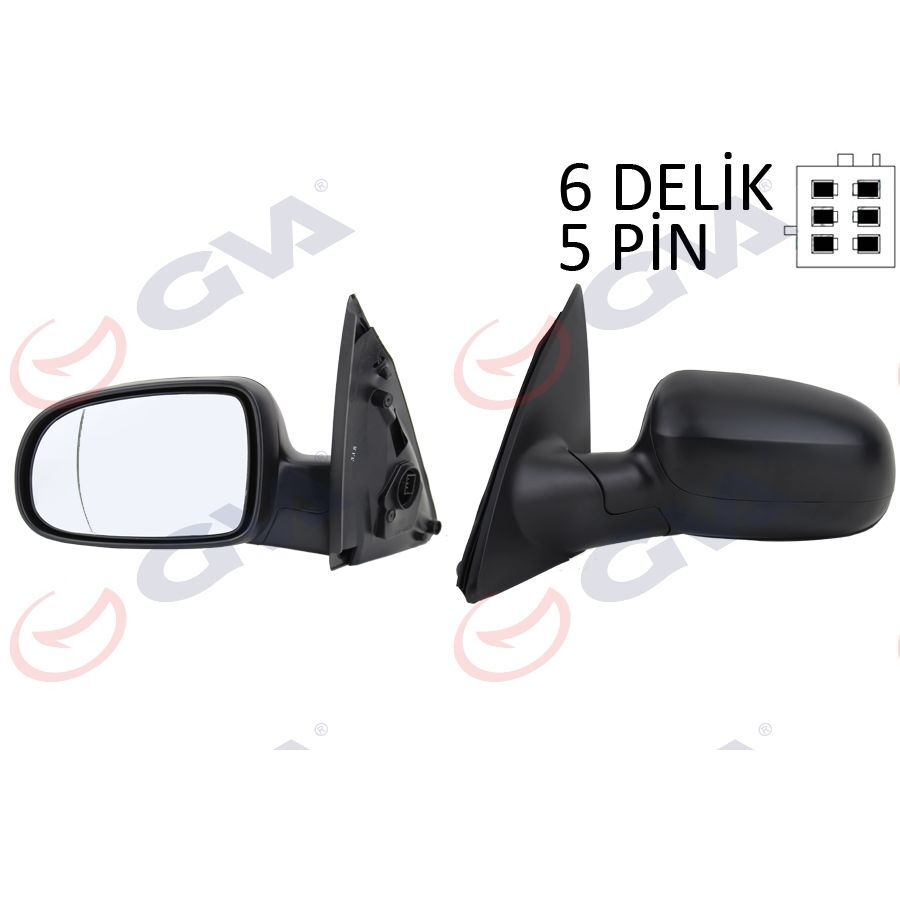 GVA DIŞ DİKİZ AYNASI SOL CORSA C 01> ELEKTRİKLİ ISITMALI ASFERİK 5 FİŞ VM-200EHAL (1428304)