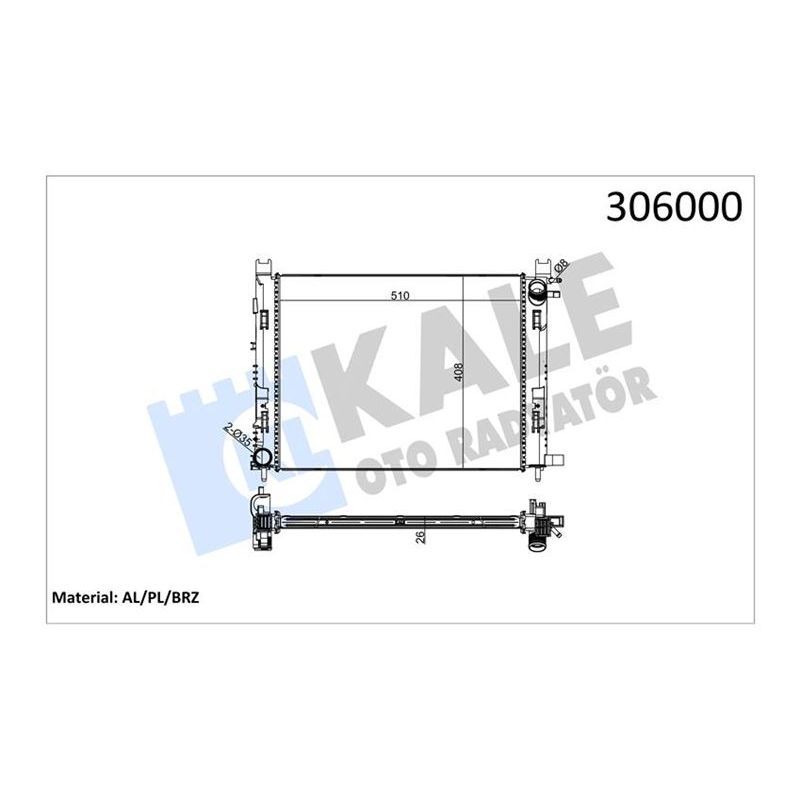 KALE RADYATOR RADYATÖR CLIO IV-LOGAN II-DOKKER-LODGY 1.5 DCİ 26MM BRAZING (214100078R)