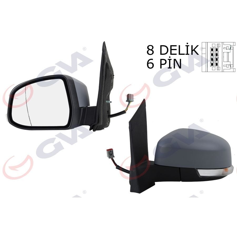GVA DIŞ DİKİZ AYNASI SOL FORD FOCUS 08> ELEKTRİKLİ-ISITMALI-SİNYALLİ-ASTARLI-ASFERİK 6 FİŞ VM-6304EHPAL (8M5117683YF)