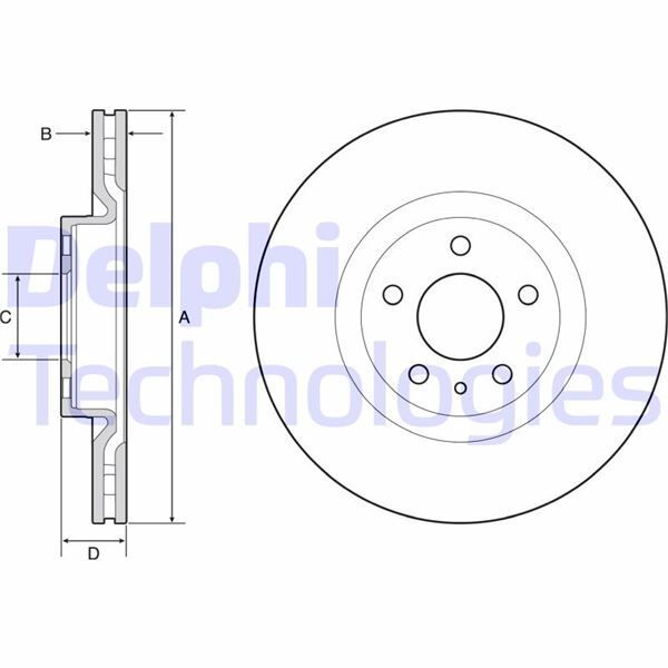 DELPHI ON FREN DISKI FIAT 500L 12 284X22X44 (51884303)