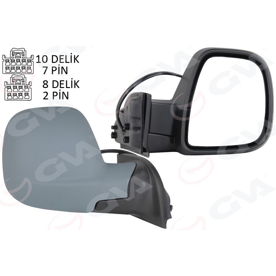 GVA DIŞ DİKİZ AYNASI FIAT YENİ DOBLO COMBİ- CARG0 ELEKTRİKLİ ASTARLI REZİSTANSLI OTOMATİK AÇMA KAPAMA SAĞ 23- (155303122)