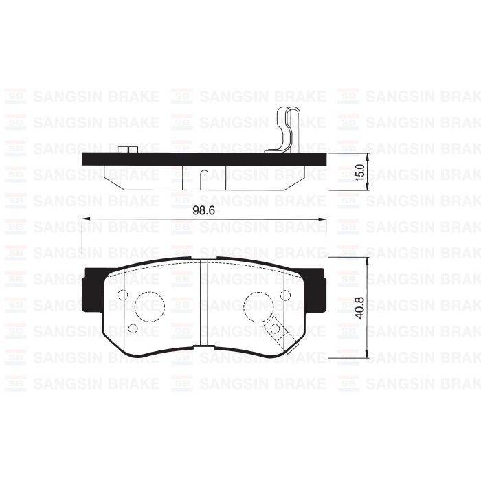 SANGSIN ARKA FREN BALATA HYUNDAI SONATA 2.0L CRDİ. VVTİ GLS 98-> / TUCSON. SANTAFE 2.0L CRDI 04-10 / SSANGYONG KYRON 2.0L XDI 05-> / KIA SPORTAGE 2.0L CRDİ 04-> (5830226A30)