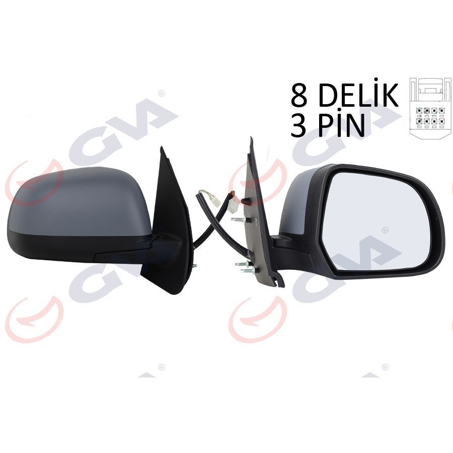 GVA DIŞ DİKİZ AYNASI SAĞ MICRA 10> ELEKTRİKLİ ASTARLI KONVEKS 3 FİŞ VM-223EHPR (1HB0B)