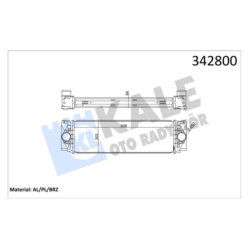 KALE RADYATOR TURBOSARJ RADYATORU MERCEDES SPRINTER B906 . VW CRAFTER 30-35-50 (2E0145804)