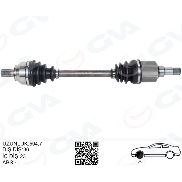 GVA ÖN AKS KOMPLE SOL FOCUS II 1.6- 1.8 TI 04>11 C MAX 1.6 1.8 TI 05>11 BENZINLI VOLVO S40 II 1.6 05>12 V50 1.6 05>12 (1707966)