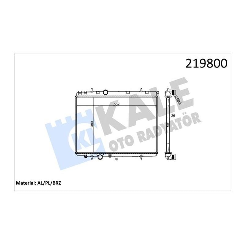KALE RADYATOR RADYATÖR P206-P307-XSARA 2.0I 16V 1 SIRA ALB SİSTEM TAHLIYE MUSLUKLU (1330.53)
