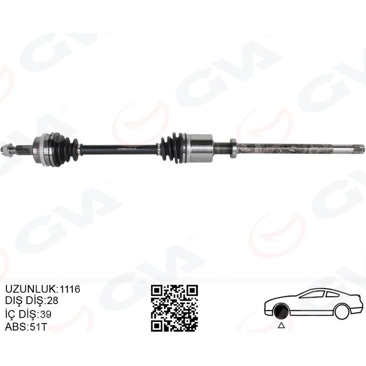 GVA ÖN AKS SAĞ RENAULT MASTER II FD 2.5 DCI ABSLI 51 DIS 28X39 06-10 (8200414937)