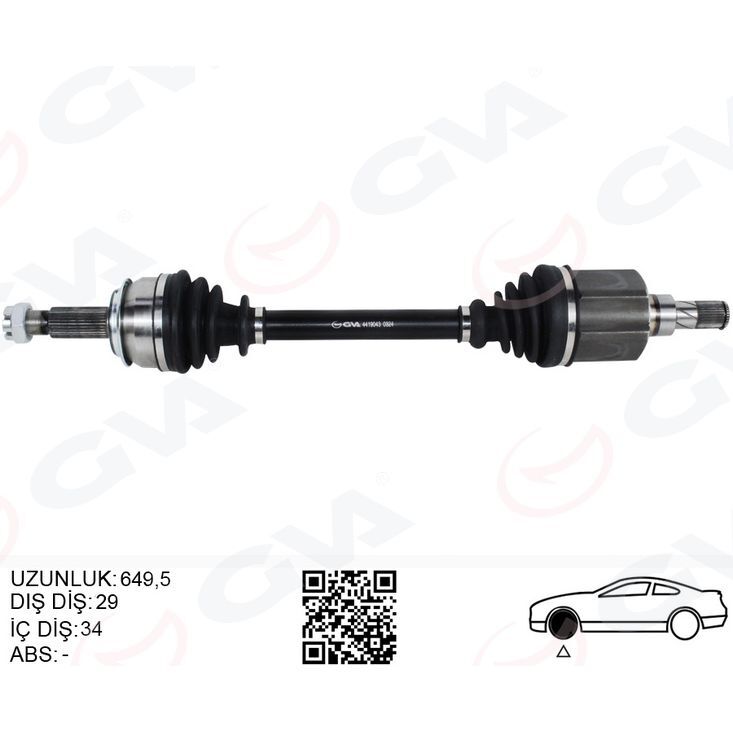 GVA ÖN AKS SOL RENAULT KADJAR 1.5 DCI A-T 15- (391011681R)