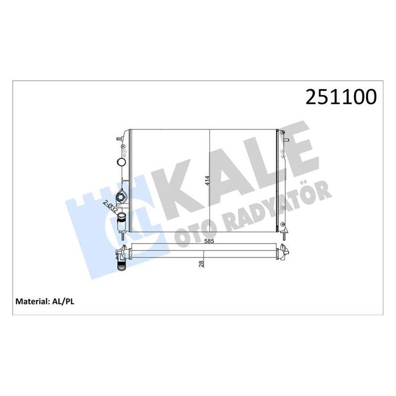 KALE RADYATOR RADYATÖR MGN 2.0I 16V-MGN CLASSIC 1.4I 16V 2 SIRA AL PL SİSTEM (8200189286)