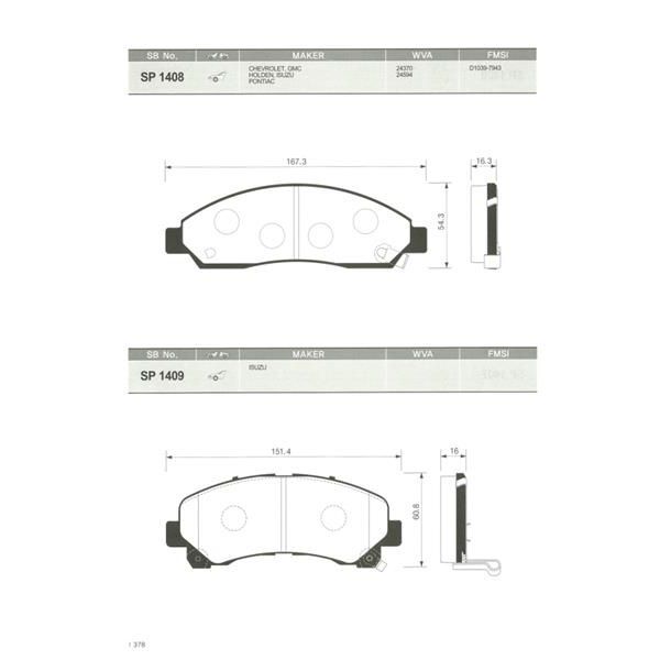 SANGSIN ÖN FREN BALATA ISUZU D-MAX 2.5L DDI 163HP EURO5 4X2 4X4 12- Y.M. (8980791040)