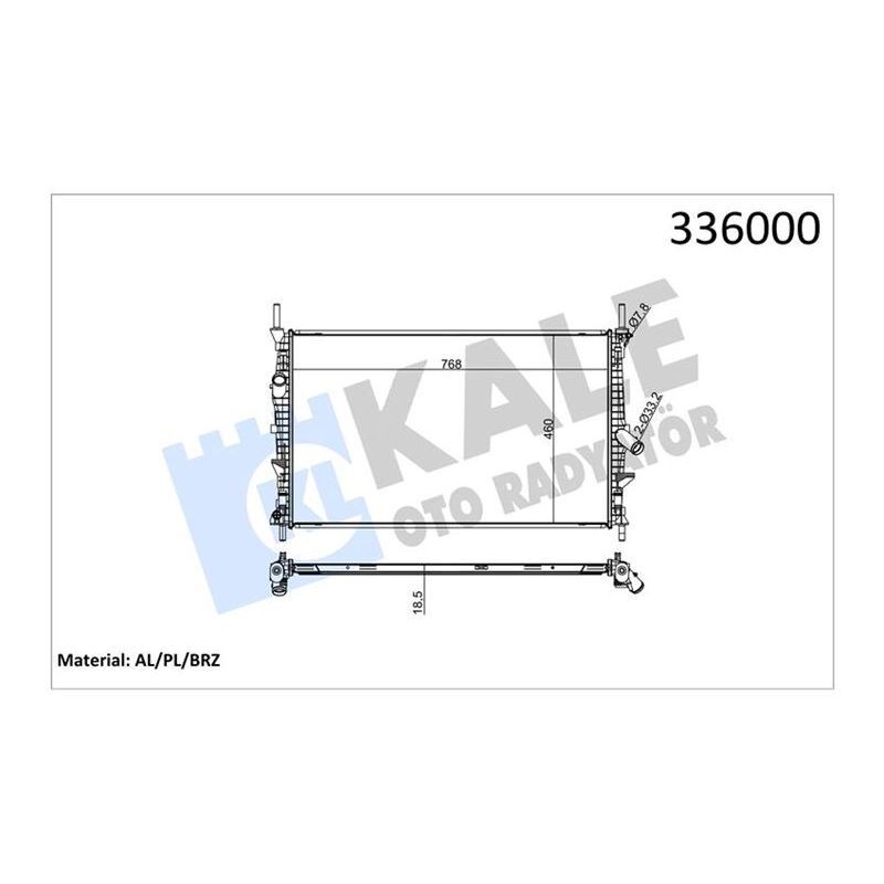 KALE RADYATOR MOTOR SU RADYATORU TRANSIT TUORNEO CUSTOM V362 V363 2.2TDCI 100PS 125PS 135PS 140PS 155PS 12 (1789645)