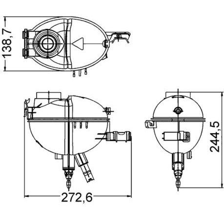 MAHLE RADYATOR YEDEK SU DEPOSU MERCEDES W204 S204 C204 C218 X218 W212 S212 C207 A207 X204 (A2045000749)