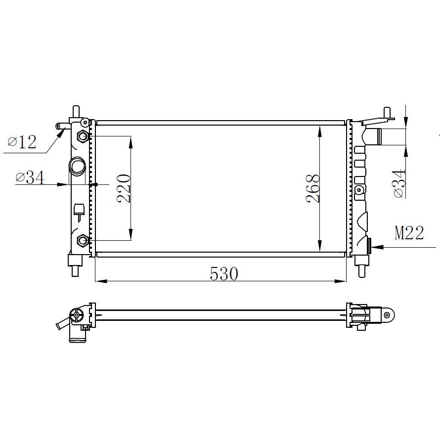 ORIS RADYATÖR CORSA B-TIGRA1.4I 16V-1.6I 16V KLİMASIZ OTOM 530X285X26 (1300150)