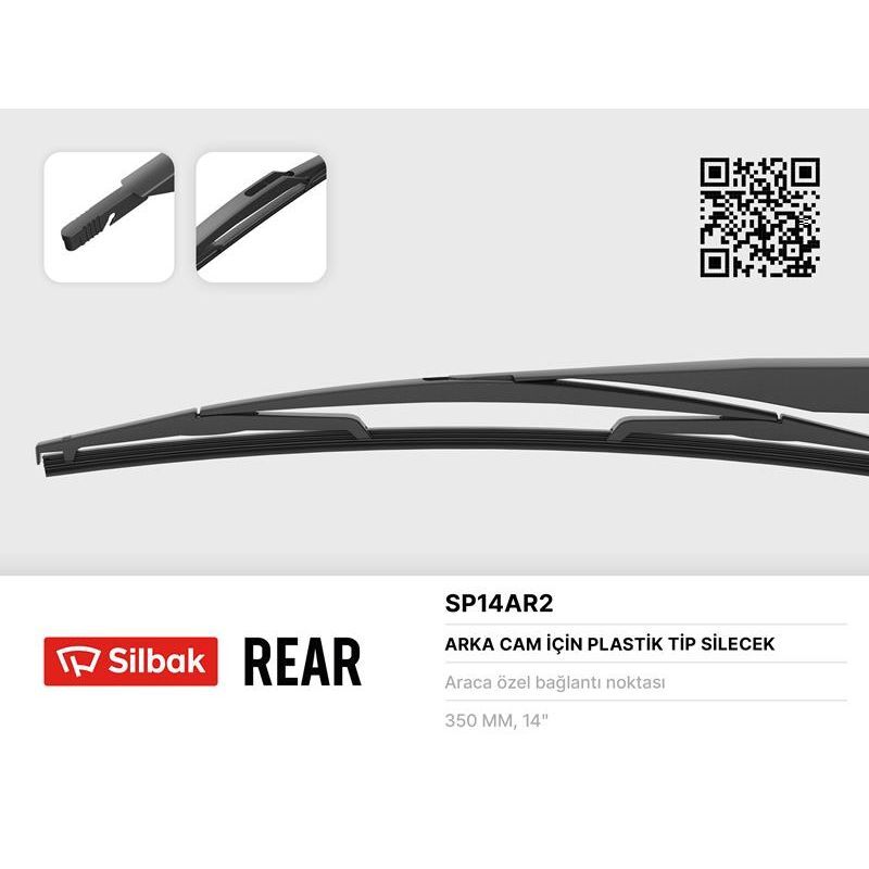 SILBAK SİLECEK SÜPÜRGESİ ARKA PLASTIK TIP NEMO-BIPPER-FIORINO 08> BOY:350MM