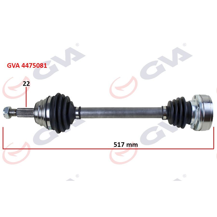 GVA KOMPLE AKS SOL POLO 1.6 94-99 517MM (6N0407271)