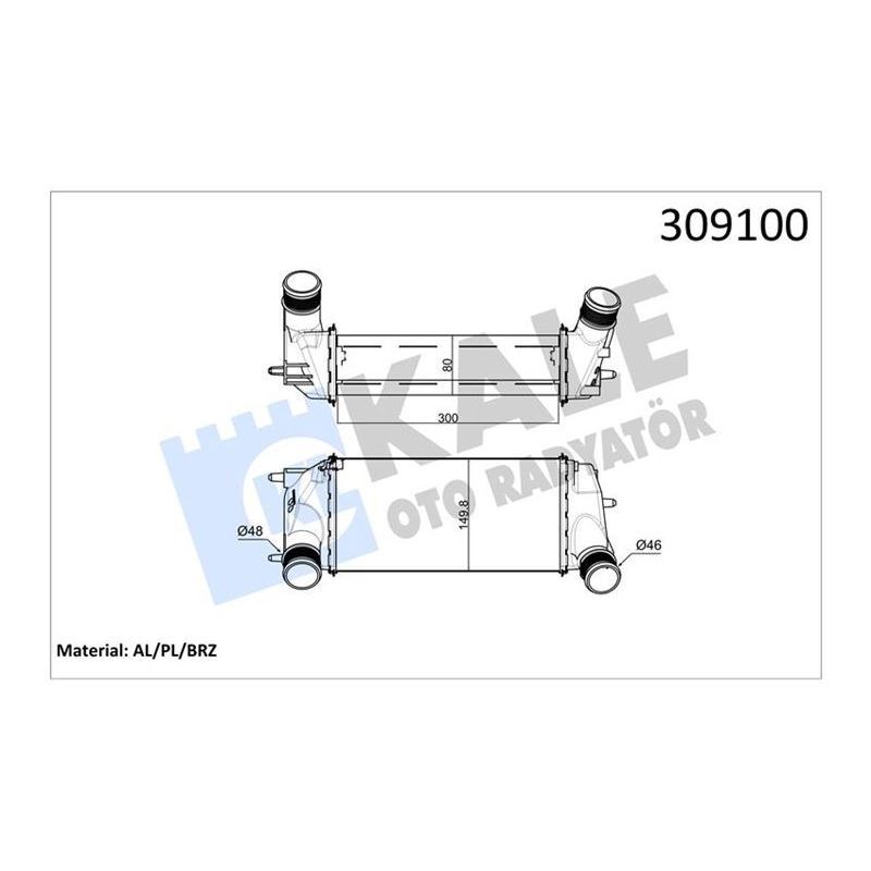 KALE RADYATOR TURBO INTERCOOLER RADYATORU COURIER 14 FIESTA 13 B MAX 12 1.0 ECOBOOST (C1B19L440AB)
