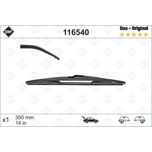 VALEO SİLECEK SWF 35CM X1 ARKA C3-C8-SAXO-XSANTIA-P206-P 307-MGN II BERLINGO LOGAN LAGUNA II CLIO (642393)