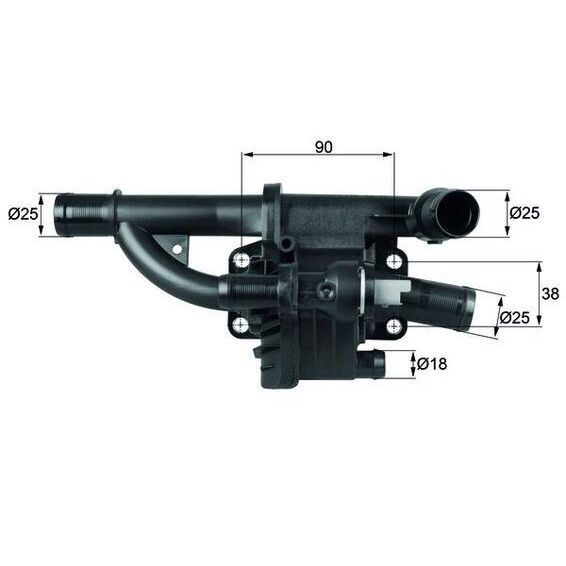 MAHLE TERMOSTAT YUVASI KOMPLE PEUGEOT 206-207-307-308-407-1007-3008-5008-PARTNER TEPE-C2-C3-C4-C5 II FOCUS III 11> 1.6 TDCI COURIER 14> 1.5-1.6 TDCI FIESTA 08>17 1.5 TDCI B-MAX 14> (1336.AF)