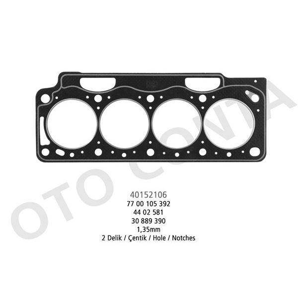 OTOCONTA SİLİNDİR KAPAK CONTASI KANGOO 01> MEGANE 97> 1.9 DTI F9Q 1.35MM 2 ÇENTİK (7700105392)