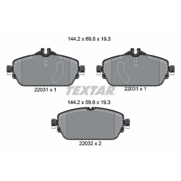 TEXTAR FREN BALATASI ON MERCEDES W205 S205 C205 A205 W213 S213 A238 (A0004209703)