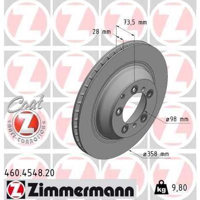 ZIMMERMANN FREN DİSK ARKA PORSCHE TAYCAN 2019 358 MM - 28 MM (9Y0615601B)