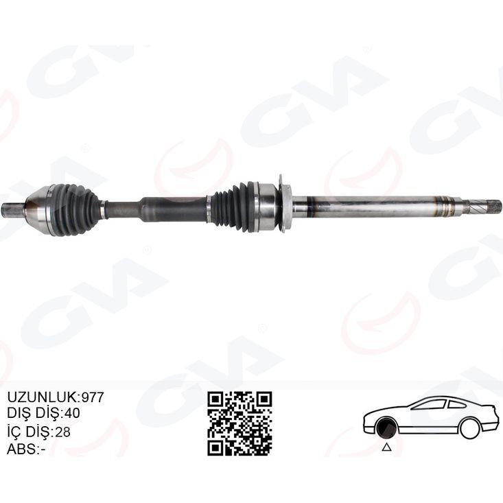 GVA ÖN AKS KOMPLE SAG VOLVO XC60 I 15>17 D3-D4 MANUEL 6 VITES (31325702)