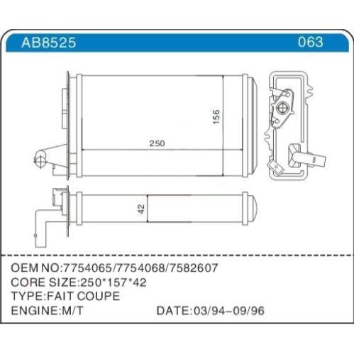 ZENON KALORİFER RADYATÖRÜ FIAT TEMPRA 95 01 TİPO 95 01 ALFA ROMEO 145 95 01 146 94 01 155 92 97 (7582699)
