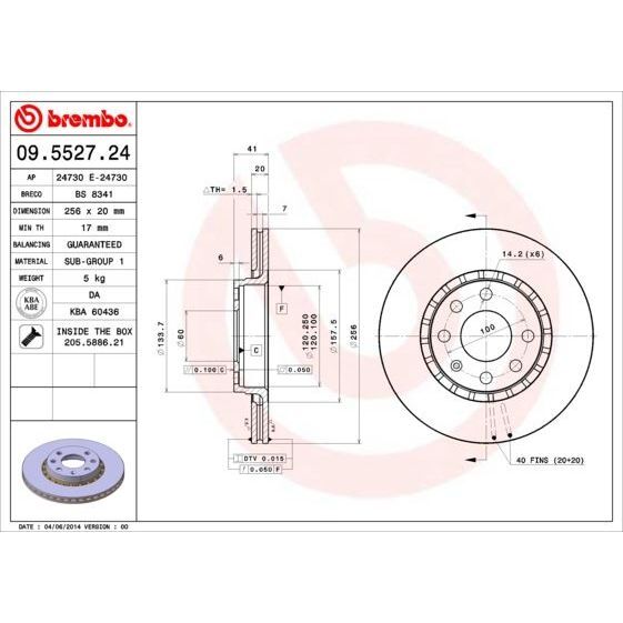 BREMBO ÖN FREN AYNASI ASTRA F-VECTRA A-CORSA B-ASCONA C-AVEO-KALOS 03>13 256X20X4DLXHAVALI 569010-93182285 (569046)