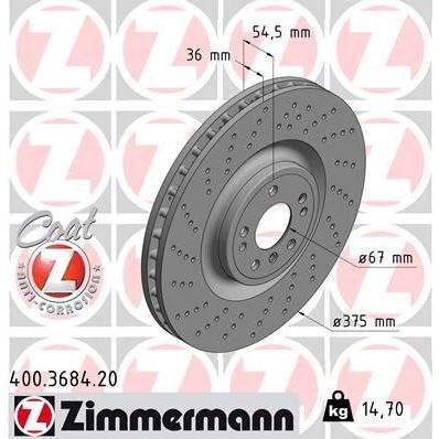ZIMMERMANN FREN DISKI ON 4-MATIC MERCEDES W166 X166 C292 (A1664211600)