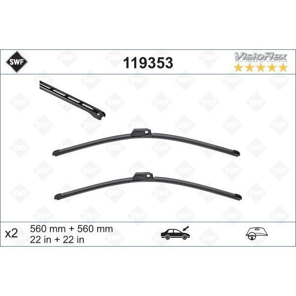 VALEO SILECEK SUPURGESI TAKIMI 560MM / 560MM MERCEDES W203 CL203 S203 C209 A209 . AUDI A4 SWF (4B1955425B)
