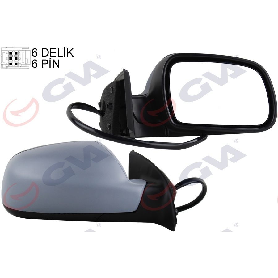 GVA DIŞ DİKİZ AYNASI SAĞ 307 02> ELEKTRİKLİ ISITMALI ASTARLI SENSÖRLÜ KONVEKS 6 FİŞ VM-207EHPSR (8149.AX)