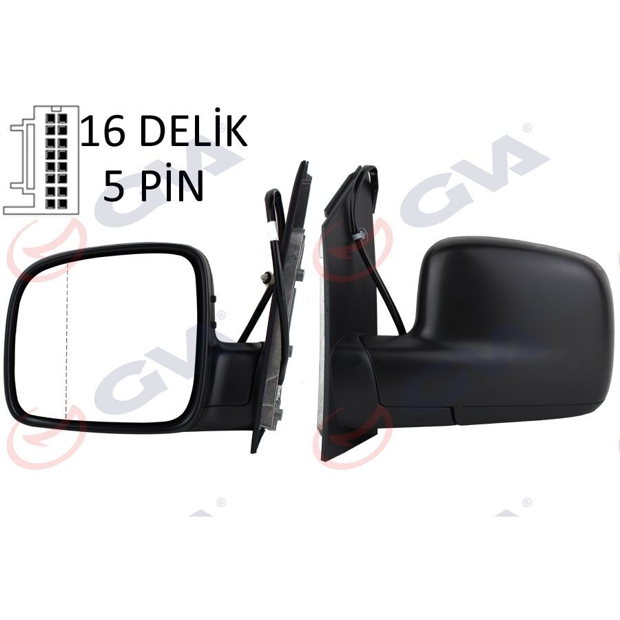 GVA DIŞ DİKİZ AYNASI SOL CADDY 04> ELEKTRİKLİ ISITMALI ASFERİK 5 FİŞ VM-375EHAL (2K1857507A9B9)