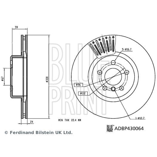 BLUE PRINT FREN DISKI ON BMW G20 G80 G28 G21 G81 G30 F90 G31 G01 F97 G08 G02 F98 G29 (34116860907)