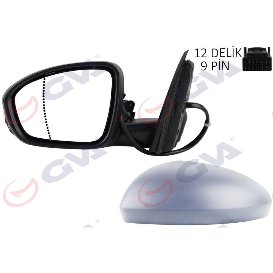 GVA DIŞ DİKİZ AYNASI SOL MEGANE 15> ELEKTRİKLİ ISITMALI KATLANIR SİNYALLİ ASTARLI ASFERİK VM-6142EBFPAL (963027851R)