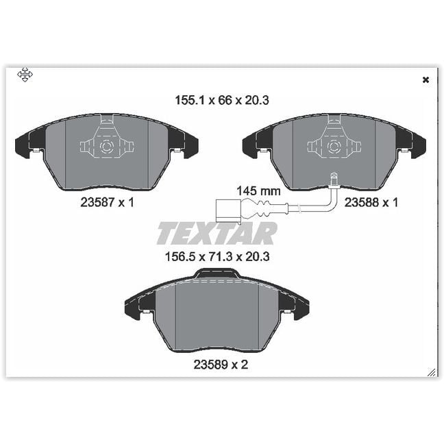 TEXTAR ÖN BALATA FİŞLİ CADDY III 04 > GOLF IV V VI 97 > JETTA PASSAT 05 > POLO 09 > OCTAVIA 04 > (1K0698151)