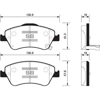 SANGSIN ÖN FREN BALATA TOYOTA AURIS. COROLLA 1.4L 1NDTV NDE150 D-4D DIZEL 07- (0446502210)