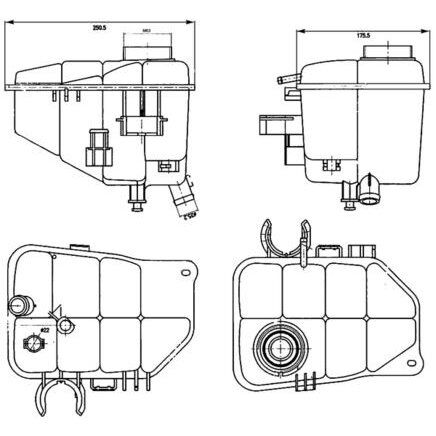 MAHLE RADYATOR YEDEK SU DEPOSU MERCEDES W203 CL203 S203 C209 A209 (A2035000049)