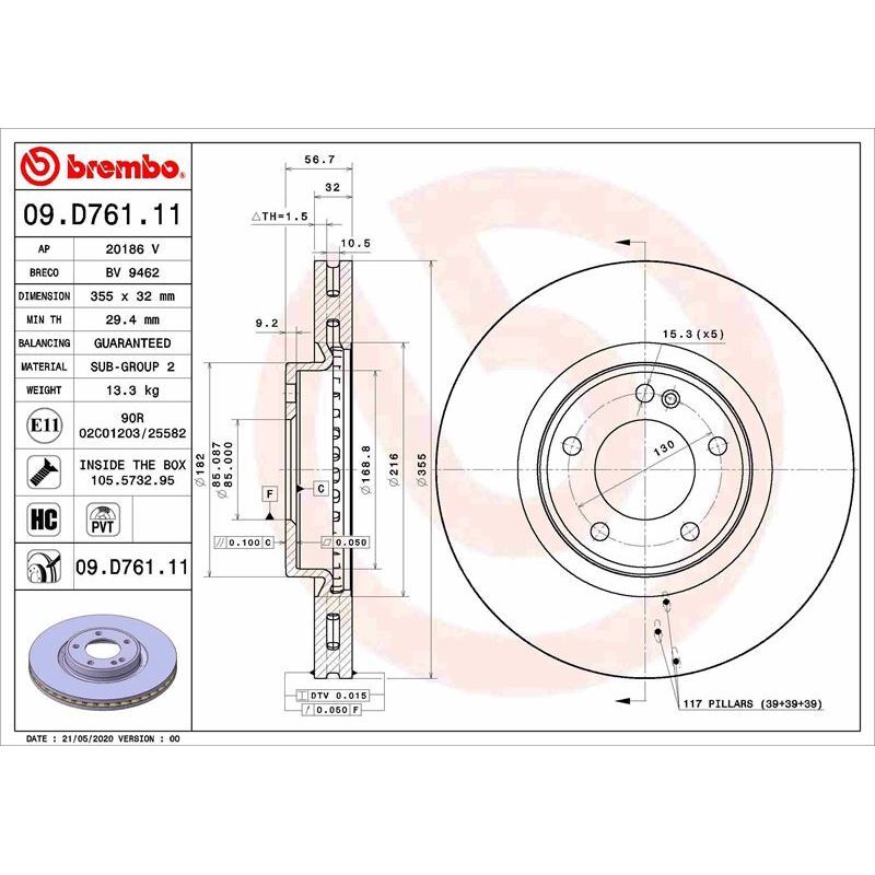 BREMBO FREN DİSKİ ÖN W463 (A4634210000)