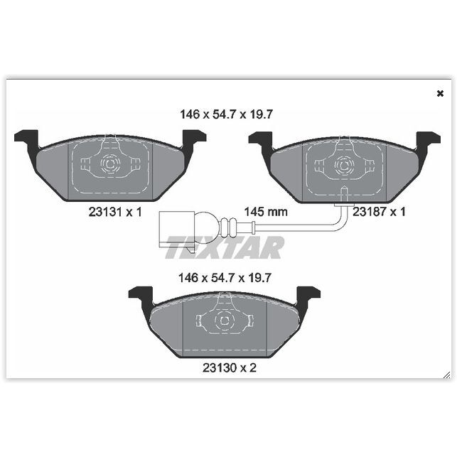 TEXTAR ÖN FREN BALATASI. GOLF-BORA-POLO-PASSAT-A3-LEON. FİŞLİ. (1J0698151G)